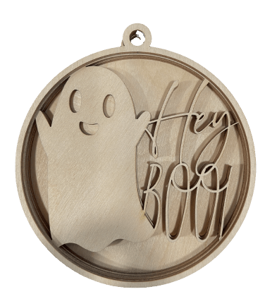 Ghost 3D Laser Cut Ornament – Baltic Birch Wood Craft Supplies | DIY Wood Ornament Kit HA19 - The Wood Shape Store