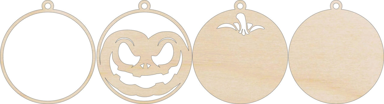 Pumpkin 3D Laser Cut Ornament – Baltic Birch Wood Craft Supplies | DIY Wood Ornament Kit HA16 - The Wood Shape Store