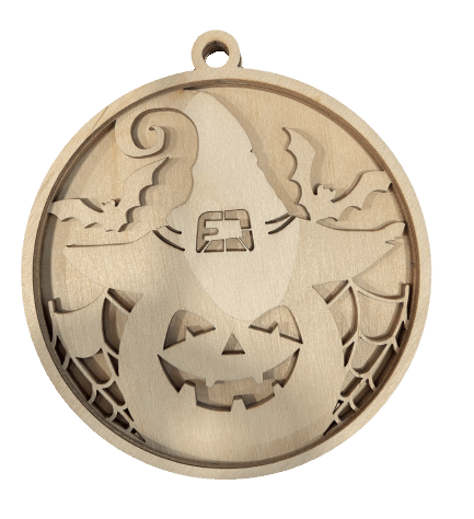 Pumpkin 3D Laser Cut Ornament – Baltic Birch Wood Craft Supplies | DIY Wood Ornament Kit HA14 - The Wood Shape Store