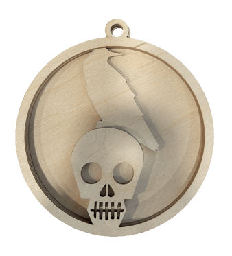 Skull 3D Laser Cut Ornament – Baltic Birch Wood Craft Supplies | DIY Wood Ornament Kit HA15 - The Wood Shape Store