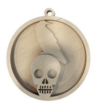 Skull 3D Laser Cut Ornament – Baltic Birch Wood Craft Supplies | DIY Wood Ornament Kit HA15 - The Wood Shape Store