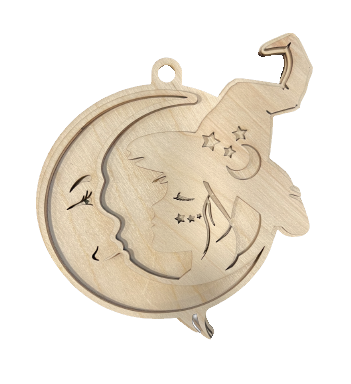 3D Ornament Witch 3 Pieces Laser Cut Out Unfinished ORN315 3D Ornament Witch 3 Pieces Laser Cut Out Unfinished ORN315