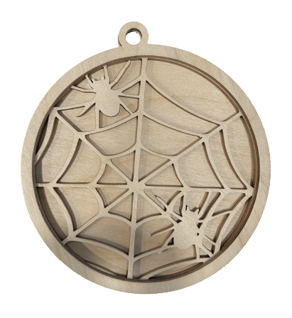 Spider 3D Laser Cut Ornament – Baltic Birch Wood Craft Supplies | DIY Wood Ornament Kit HA12 - The Wood Shape Store
