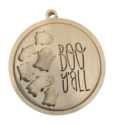 Boo 3D Laser Cut Ornament – Baltic Birch Wood Craft Supplies | DIY Wood Ornament Kit HA1 - The Wood Shape Store