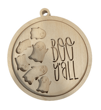 Boo 3D Laser Cut Ornament – Baltic Birch Wood Craft Supplies | DIY Wood Ornament Kit HA1 - The Wood Shape Store