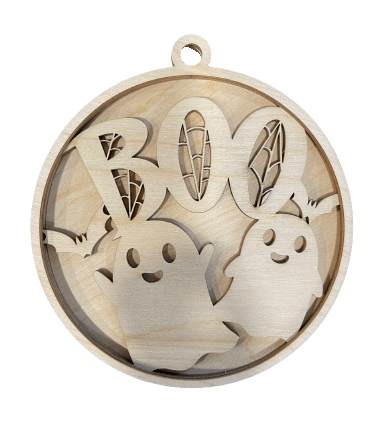 Ghost 3D Laser Cut Ornament – Baltic Birch Wood Craft Supplies | DIY Wood Ornament Kit HA2 - The Wood Shape Store