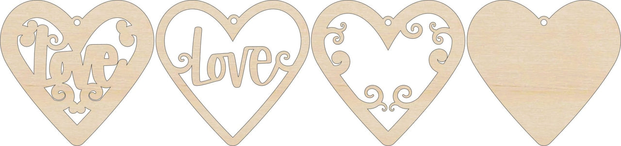 Heart 3D Laser Cut Ornament – Baltic Birch Wood Craft Supplies | DIY Wood Ornament Kit VL100 - The Wood Shape Store