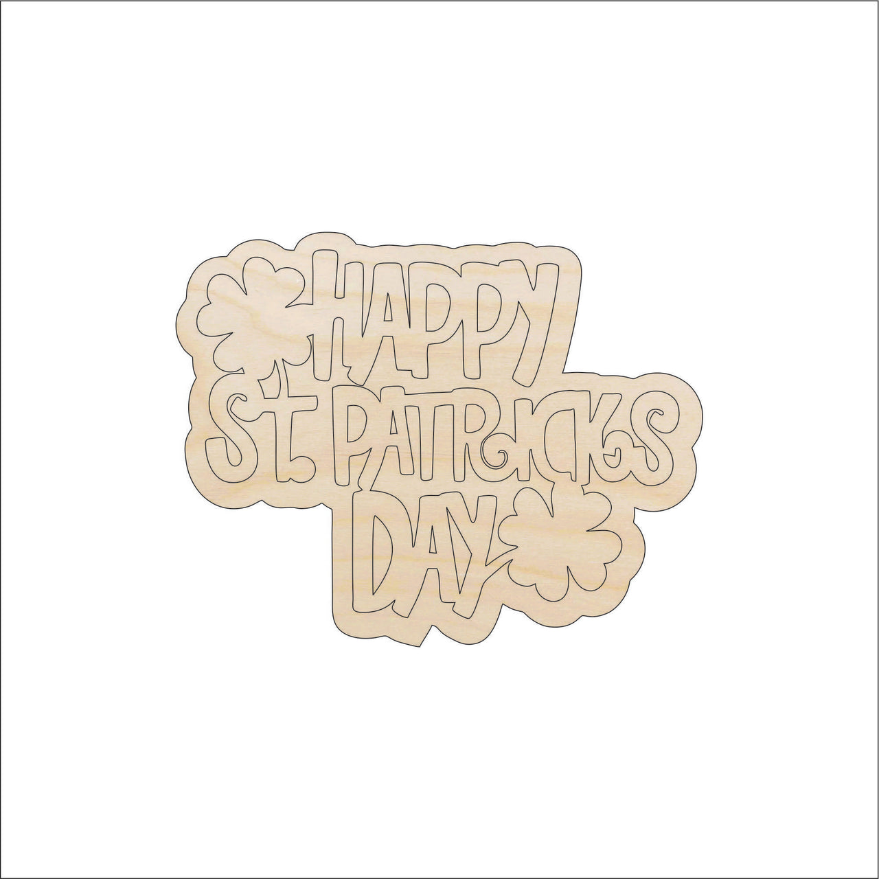 St. Patrick's Day Wood Craft Shape - Laser Cut Baltic Birch Unfinished DIY Art Supplies PAT11 - The Wood Shape Store