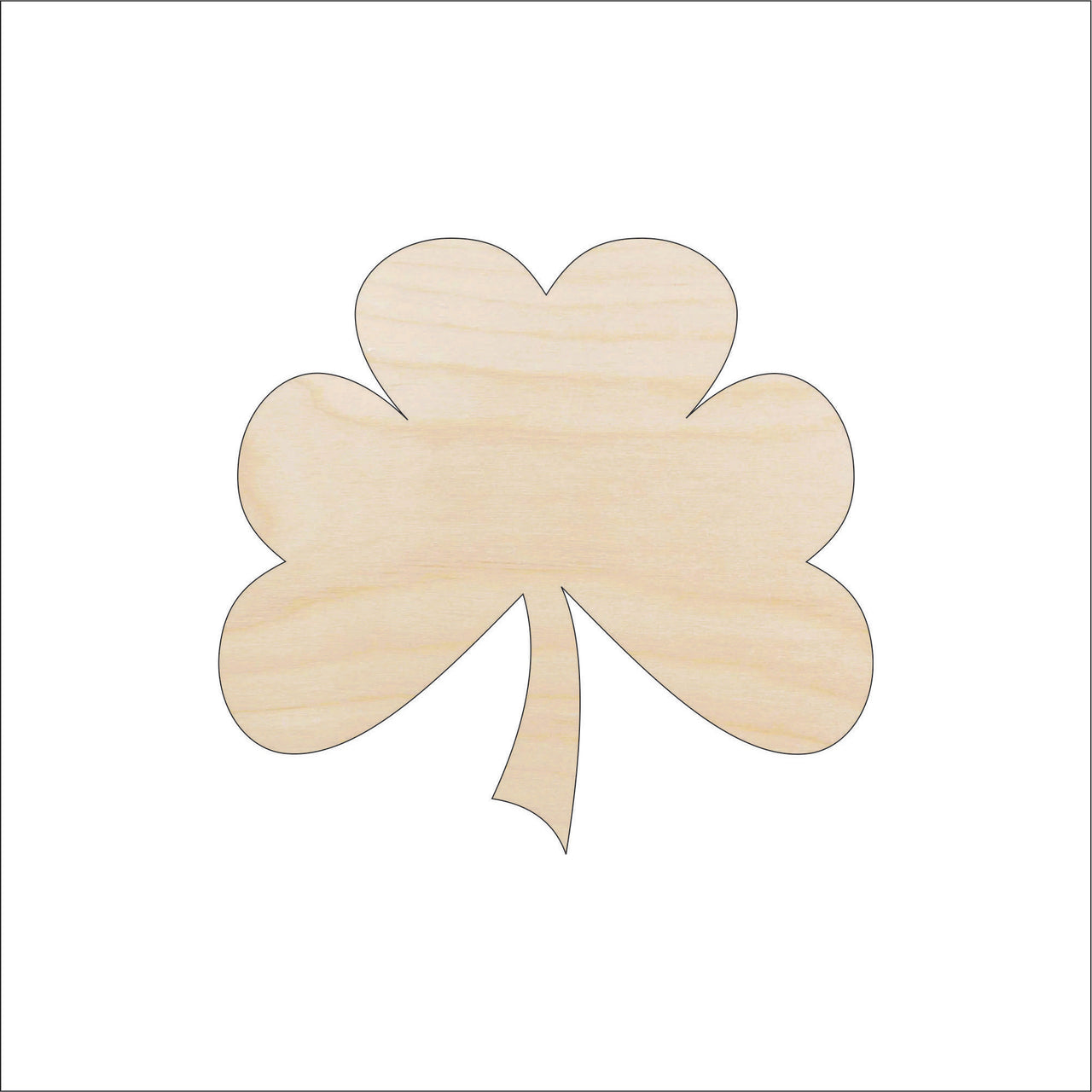 Clover Wood Craft Shape - Laser Cut Baltic Birch Unfinished DIY Art Supplies PAT3 - The Wood Shape Store