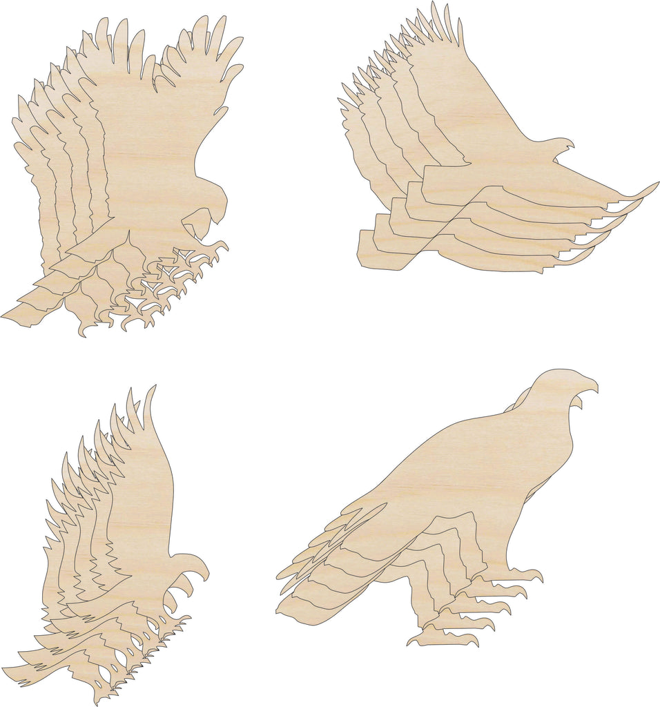 Pack Bird Shapes - Laser Cut Out Unfinished Wood Craft Shapes PK16