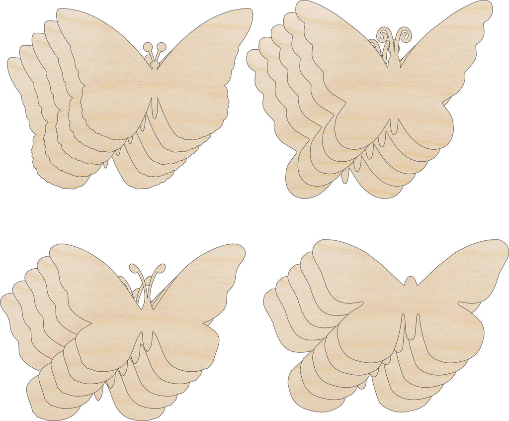 Pack Butterfly Shapes - Laser Cut Out Unfinished Wood Craft Shapes PK19