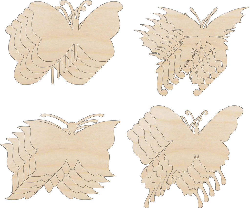 Pack Butterfly Shapes - Laser Cut Out Unfinished Wood Craft Shapes PK20