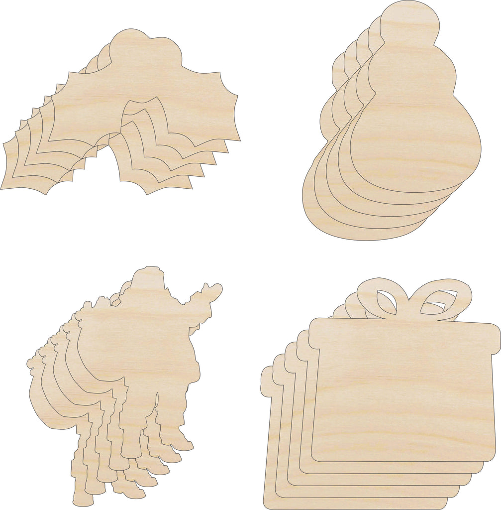 Pack Christmas Shapes - Laser Cut Out Unfinished Wood Craft Shapes PK22