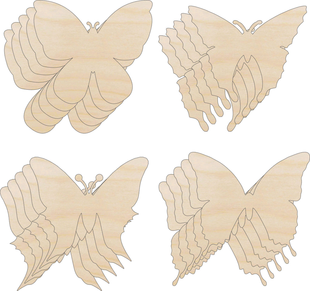 Pack Butterfly Shapes - Laser Cut Out Unfinished Wood Craft Shapes PK23