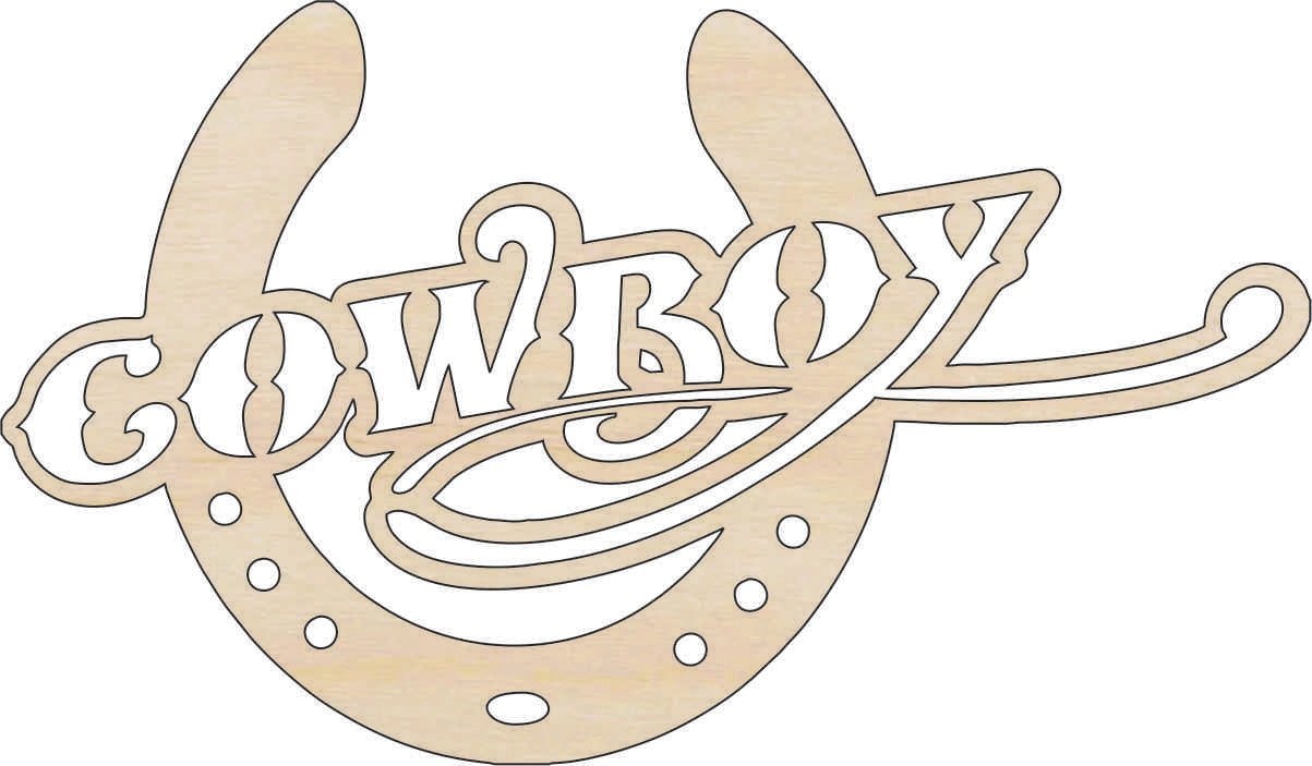 Sign Cowboy - Laser Cut Out Unfinished Wood Craft Shape PPL157