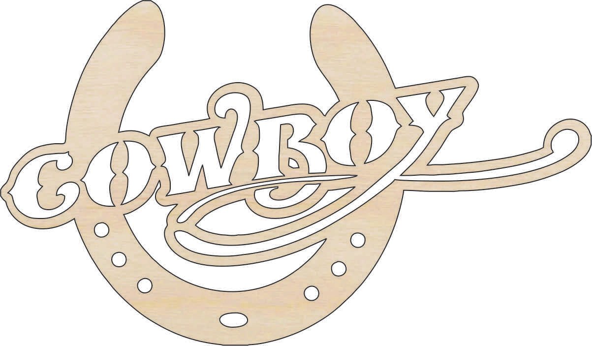Cowboy Wood Craft Shape - Laser Cut Baltic Birch Unfinished DIY Wood Art Supplies PPL157 - The Wood Shape Store