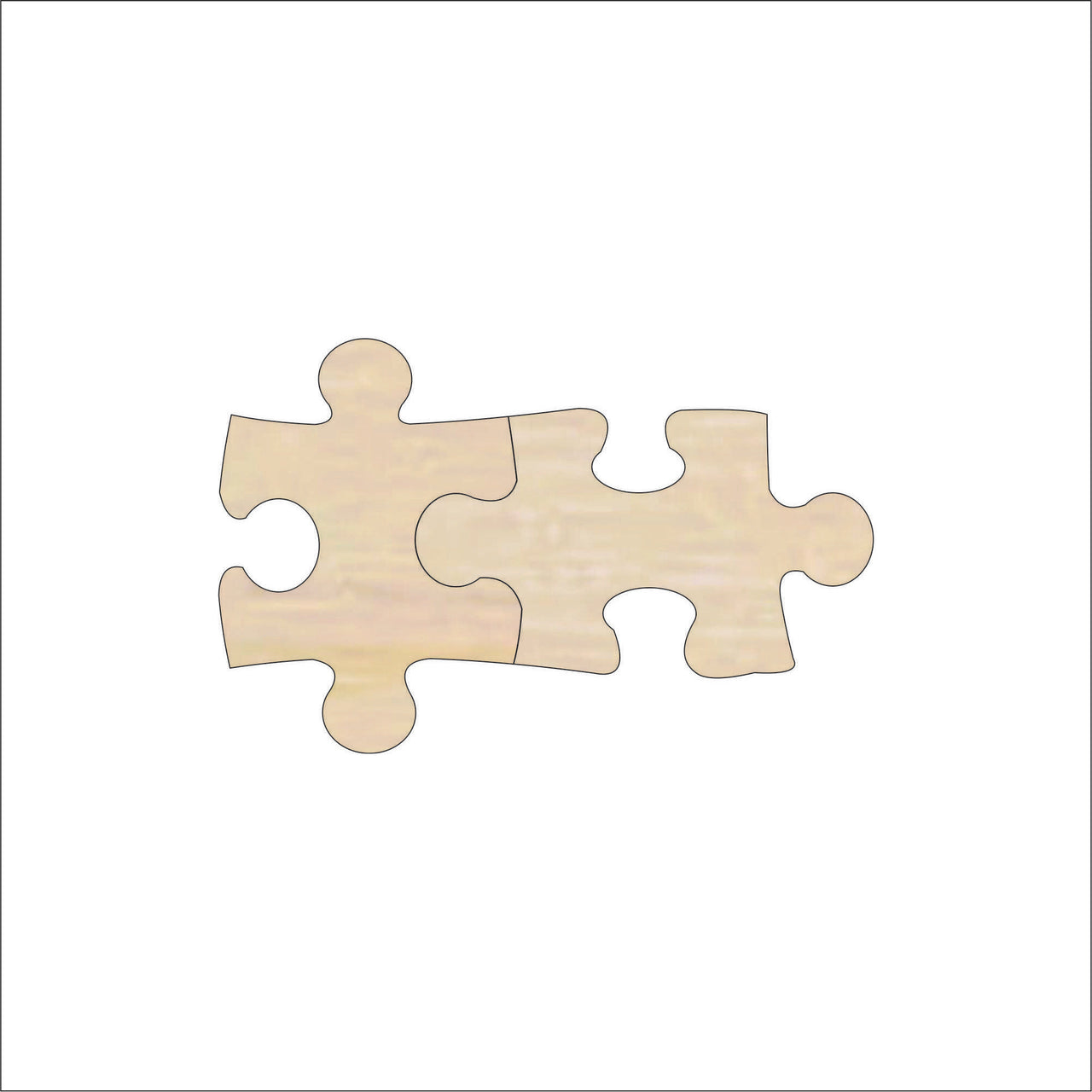 Puzzle Piece Wood Craft Shape - Laser Cut Baltic Birch Unfinished DIY Wood Art Supplies PZL2 - The Wood Shape Store