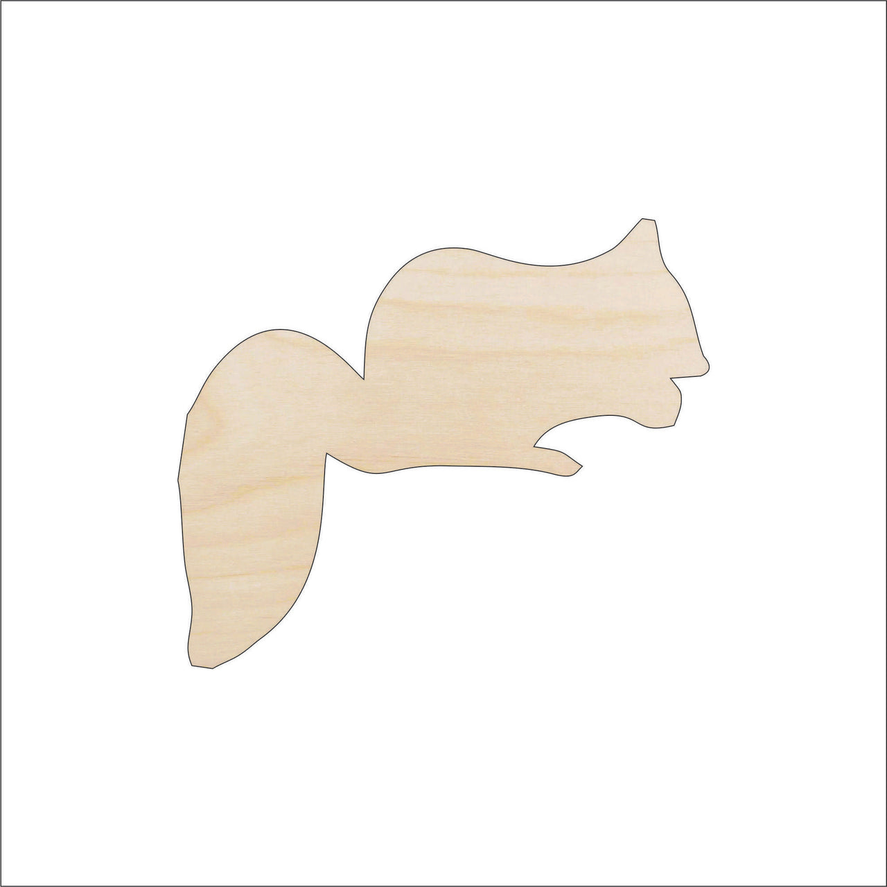 Squirrel Wood Craft Shape - Laser Cut Baltic Birch Unfinished DIY Wood Art Supplies RDT10 - The Wood Shape Store