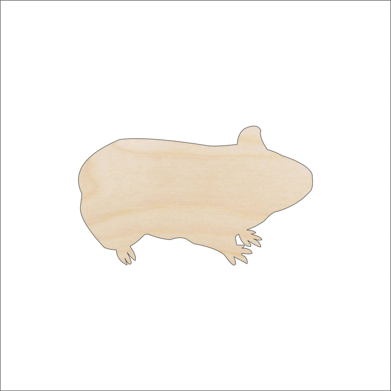 Guinea Pig Wood Craft Shape - Laser Cut Baltic Birch Unfinished DIY Wood Art Supplies RDT14 - The Wood Shape Store
