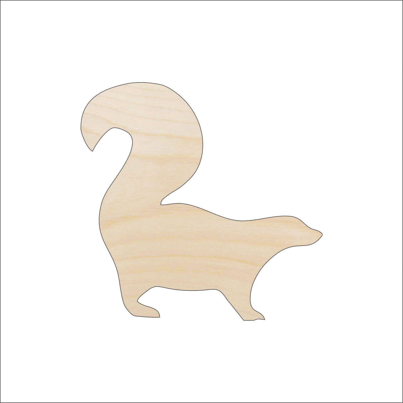 Skunk Wood Craft Shape - Laser Cut Baltic Birch Unfinished DIY Wood Art Supplies RDT21 - The Wood Shape Store