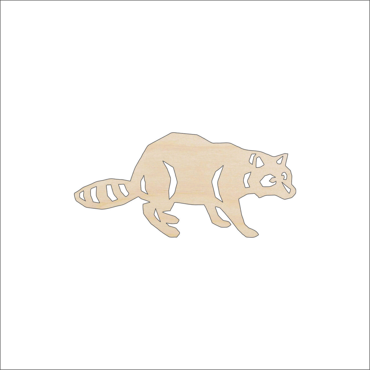 Raccoon Wood Craft Shape - Laser Cut Baltic Birch Unfinished DIY Wood Art Supplies RDT26 - The Wood Shape Store