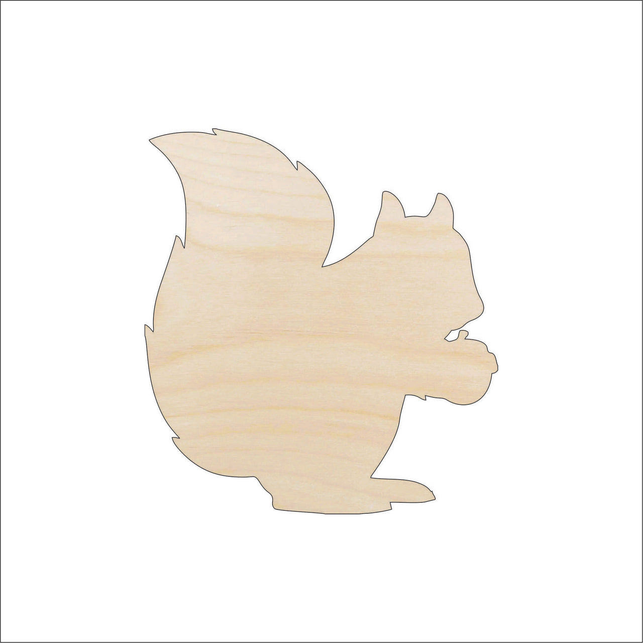 Squirrel Wood Craft Shape - Laser Cut Baltic Birch Unfinished DIY Wood Art Supplies RDT29 - The Wood Shape Store