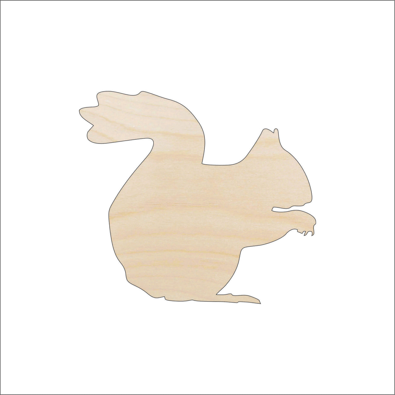 Squirrel Wood Craft Shape - Laser Cut Baltic Birch Unfinished DIY Wood Art Supplies RDT34 - The Wood Shape Store