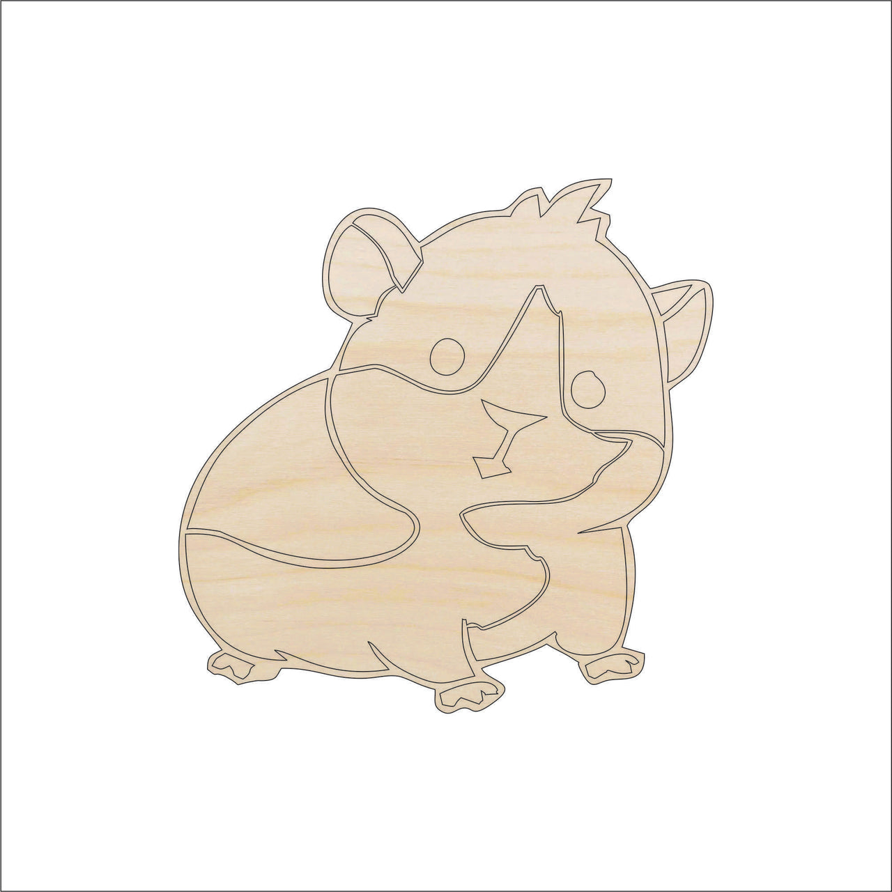 Gerbil Wood Craft Shape - Laser Cut Baltic Birch Unfinished DIY Wood Art Supplies RDT3 - The Wood Shape Store