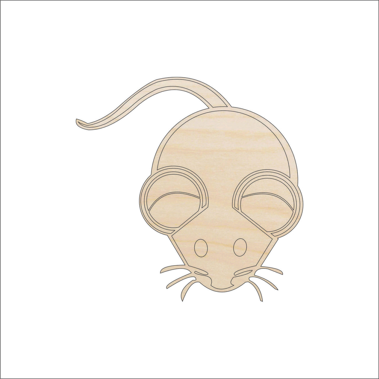 Mouse Rat Wood Craft Shape - Laser Cut Baltic Birch Unfinished DIY Wood Art Supplies RDT7 - The Wood Shape Store