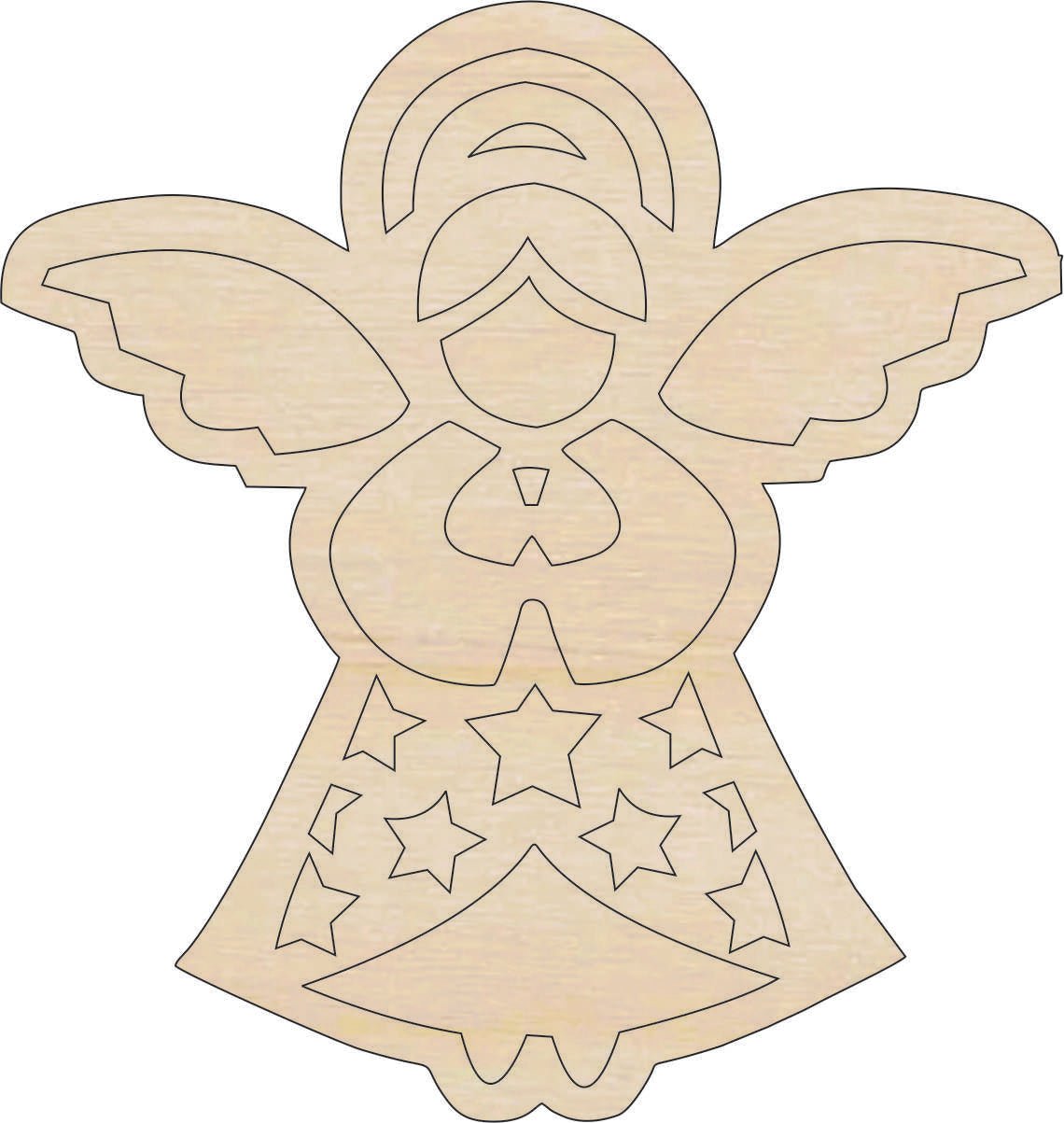 Angel Wood Craft Shape Laser Cut Out and Unfinished DIY Craft SupplyREL92 - The Wood Shape Store