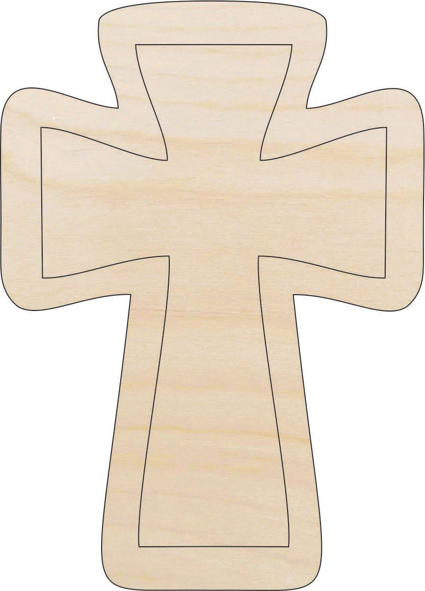Cross Wood Craft Shape Laser Cut Out and Unfinished DIY Craft SupplyREL94 - The Wood Shape Store
