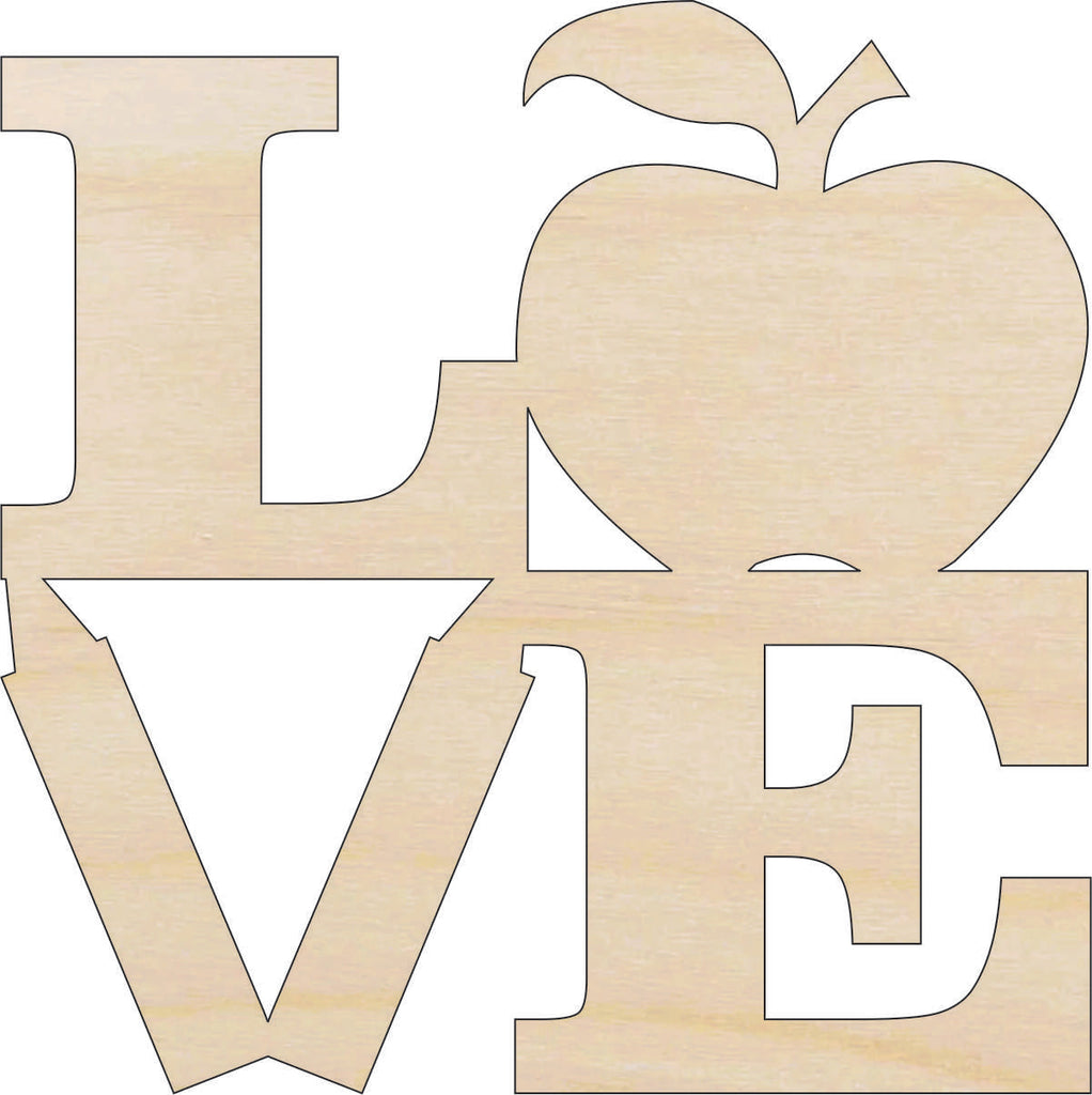 Word Love School - Laser Cut Out Unfinished Wood Craft Shape SCL30