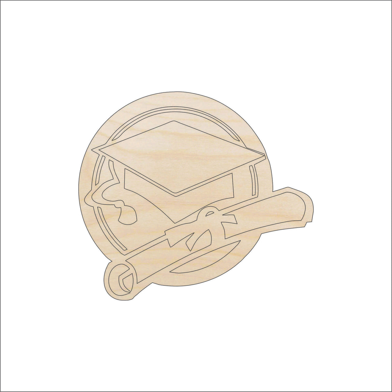 Graduation Wood Craft Shape – Laser Cut Baltic Birch Unfinished DIY Wood Art Supplies SCL6 - The Wood Shape Store