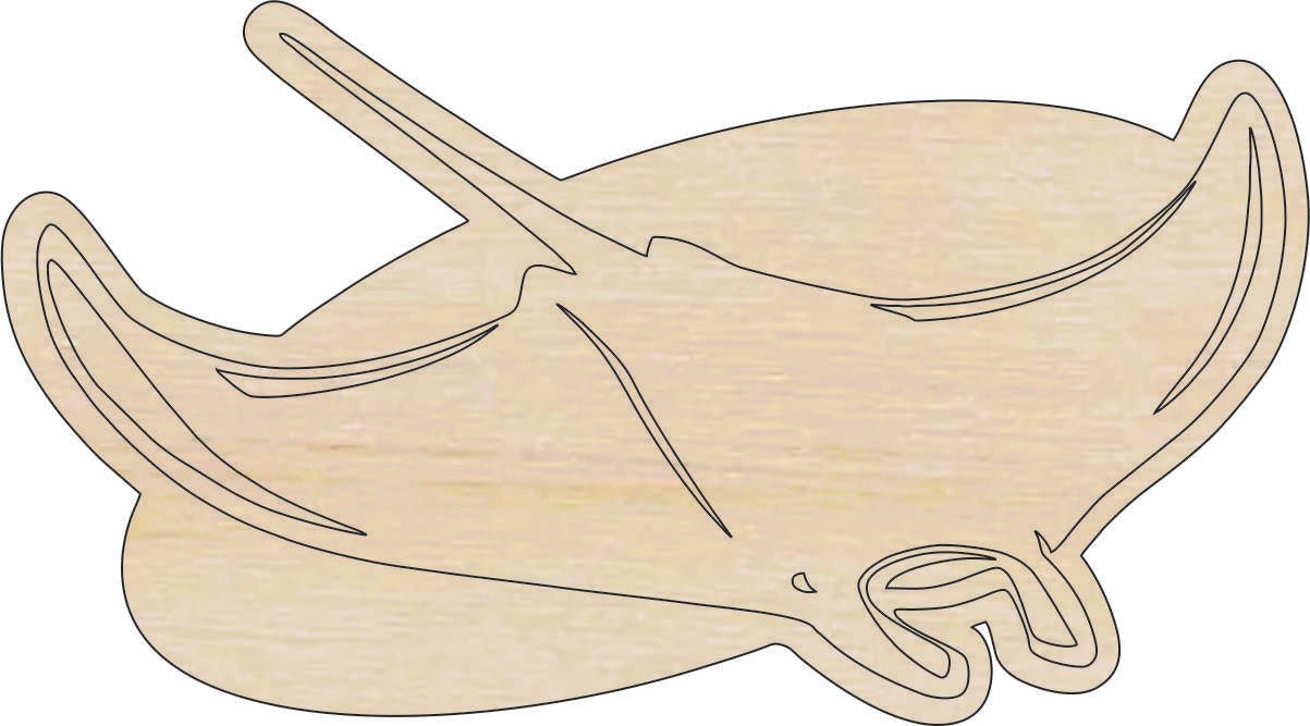 Stingray Mantaray Wood Craft Shape Laser Cut Out and Unfinished DIY Craft Supply SEA186 - The Wood Shape Store