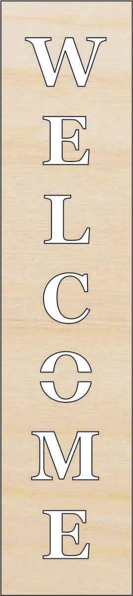 Welcome Wood Craft Shape - Laser Cut Baltic Birch Unfinished DIY Wood Art Supplies SGN23 - The Wood Shape Store