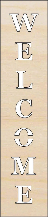 Welcome Wood Craft Shape - Laser Cut Baltic Birch Unfinished DIY Wood Art Supplies SGN23 - The Wood Shape Store