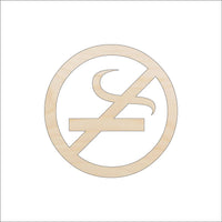 No Smoking Wood Craft Shape - Laser Cut Baltic Birch Unfinished DIY Wood Art Supplies SGN3 - The Wood Shape Store