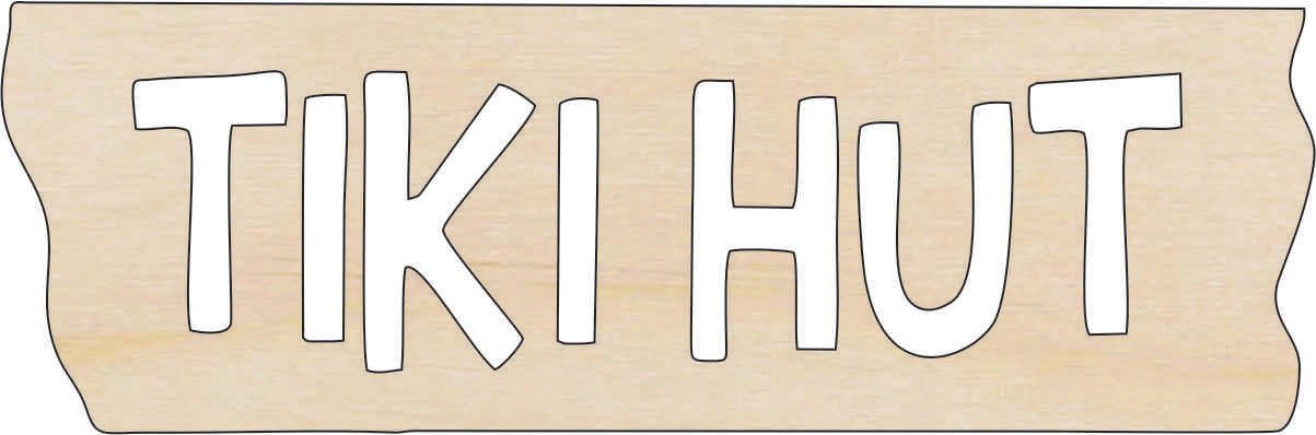 Tiki Hut Wood Craft Shape - Laser Cut Baltic Birch Unfinished DIY Wood Art Supplies SGN4 - The Wood Shape Store