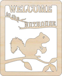 Nut House Wood Craft Shape - Laser Cut Baltic Birch Unfinished DIY Wood Art Supplies SGN76 - The Wood Shape Store