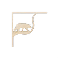 Shelf Bracket Bear Wood Craft Shape - Laser Cut Baltic Birch Unfinished Art Supplies SHLF11 - The Wood Shape Store