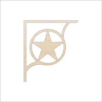 Star Shelf Bracket Wood Craft Shape - Laser Cut Baltic Birch Unfinished Art Supplies SHLF12 - The Wood Shape Store