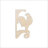 Rooster Shelf Bracket Wood Craft Shape - Laser Cut Baltic Birch Unfinished Art Supplies SHLF13 - The Wood Shape Store