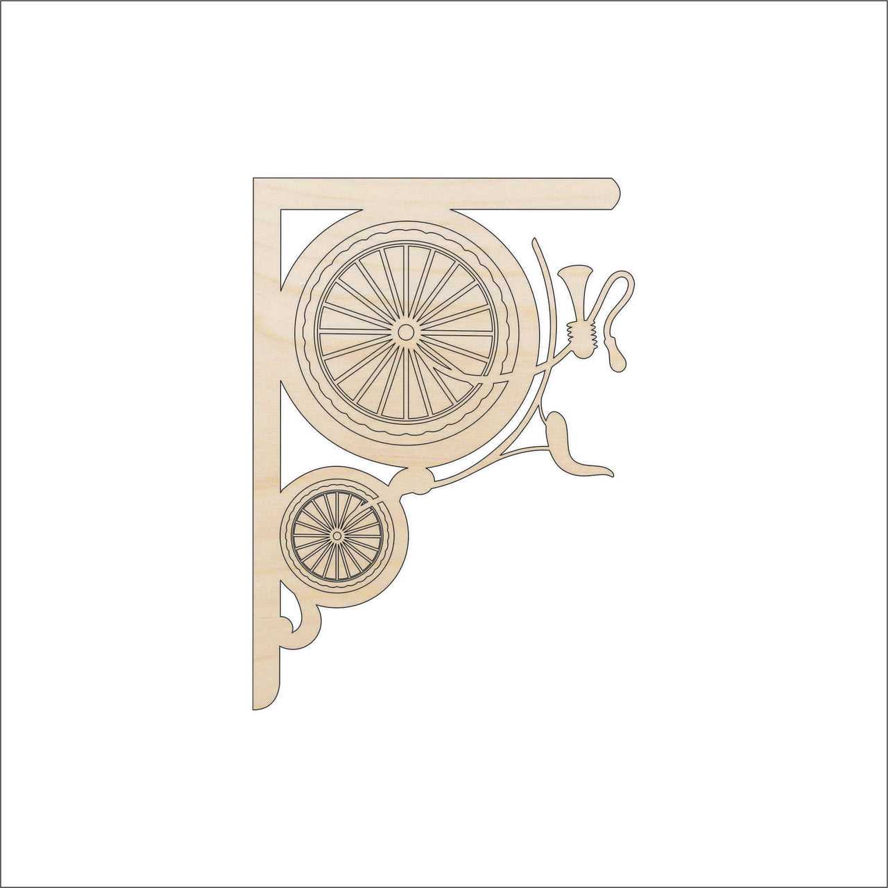 Bicycle Shelf Bracket Wood Craft Shape - Laser Cut Baltic Birch Unfinished Art Supplies SHLF19 - The Wood Shape Store