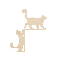 Cat Shelf Sitter Wood Craft Shape - Laser Cut Baltic Birch Unfinished Art Supplies SHLF20 - The Wood Shape Store