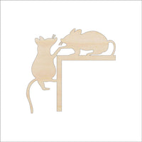 Shelf Sitter Mice Wood Craft Shape - Laser Cut Baltic Birch Unfinished Art Supplies SHLF21 - The Wood Shape Store