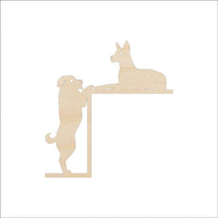 Dog Shelf Sitter Wood Craft Shape - Laser Cut Baltic Birch Unfinished Art Supplies SHLF22 - The Wood Shape Store