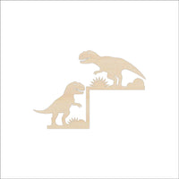 Dinosaur Shelf Sitter Wood Craft Shape - Laser Cut Baltic Birch Unfinished Art Supplies SHLF23 - The Wood Shape Store