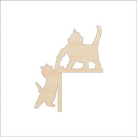 Cat Shelf Sitter Wood Craft Shape - Laser Cut Baltic Birch Unfinished Art Supplies SHLF24 - The Wood Shape Store