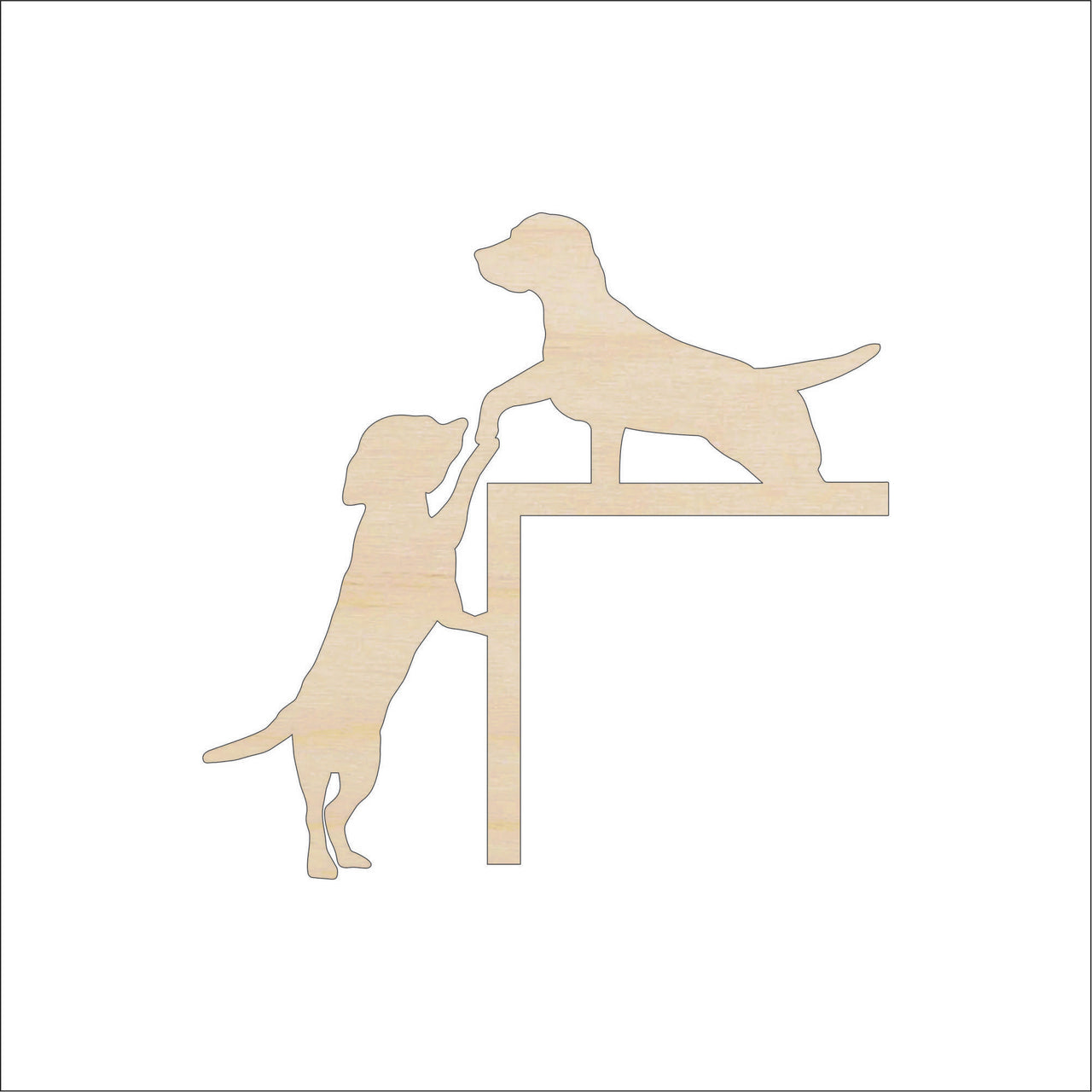 Dog Shelf Sitter Wood Craft Shape - Laser Cut Baltic Birch Unfinished Art Supplies SHLF25 - The Wood Shape Store