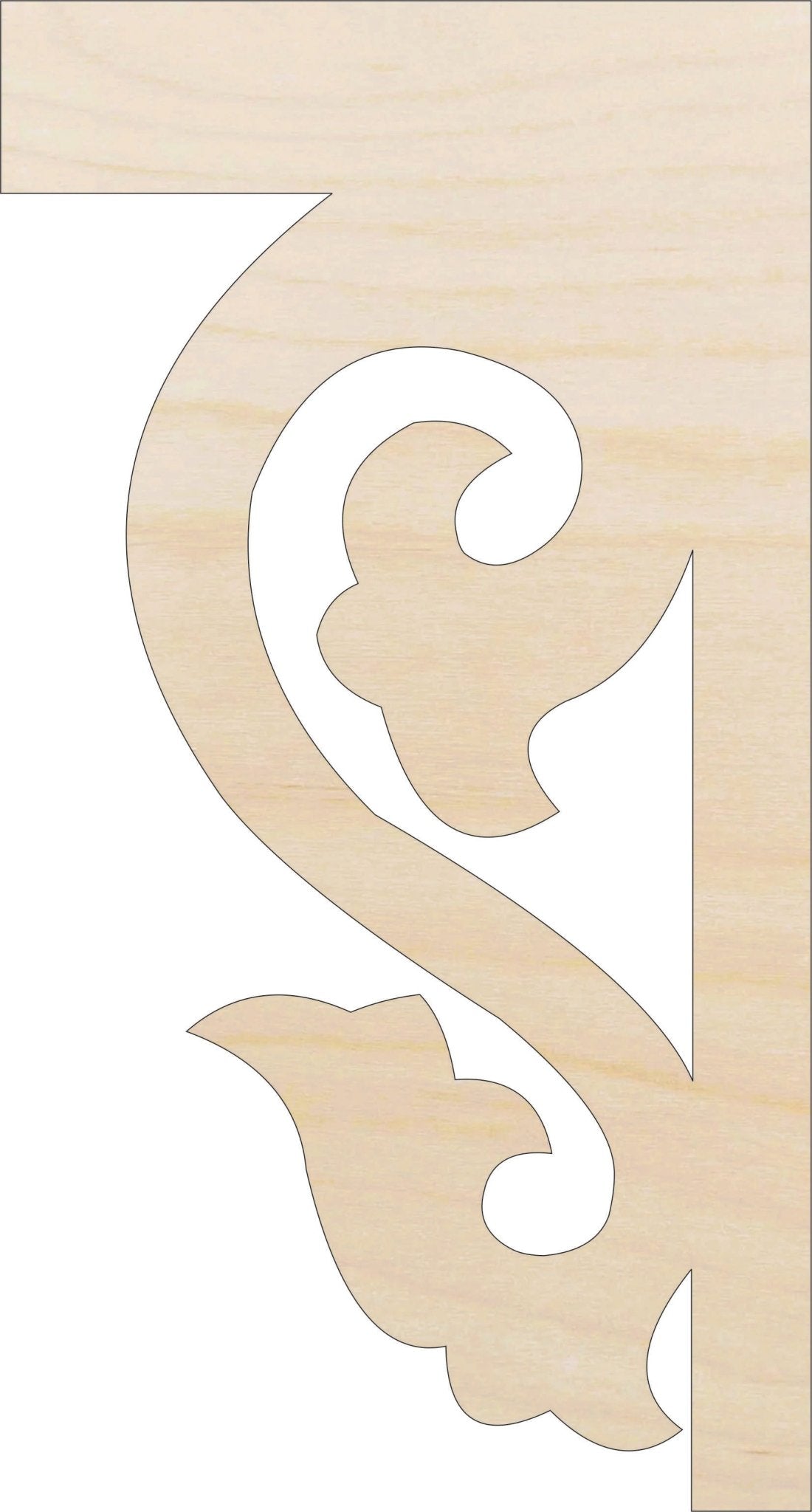 Shelf Bracket Wood Craft Shape - Laser Cut Baltic Birch Unfinished DIY Wood Art Supplies SHLF27 - The Wood Shape Store